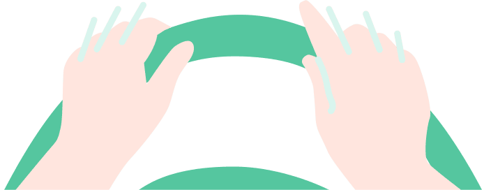 ハンドルを握る手