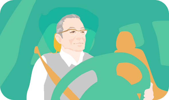 運転中の高齢ドライバー